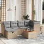 Juego de sofás jardín con cojines beige mezcla 7 pzas ratán PE by , Garden sets - Ref: Foro24-3264727, Price: 404,62 €, Disco...