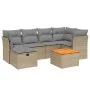 Juego de sofás jardín con cojines beige mezcla 7 pzas ratán PE by , Garden sets - Ref: Foro24-3264727, Price: 404,62 €, Disco...