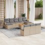 Set de sofás de jardín 11pzas con cojines ratán sintético beige von , Modulare Sofas für den Außenbereich - Ref: Foro24-32247...