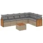 Juego de sofás de jardín con cojines beige 8 pzas ratán PE by , Garden sets - Ref: Foro24-3227718, Price: 504,13 €, Discount: %