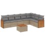 Juego de sofás de jardín con cojines beige 8 pzas ratán PE by , Garden sets - Ref: Foro24-3227718, Price: 463,55 €, Discount: %