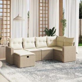 Juego de sofás jardín con cojines 6 pzas ratán sintético beige by , Garden sets - Ref: Foro24-3263484, Price: 437,92 €, Disco...
