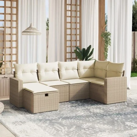 Juego de sofás jardín con cojines 6 pzas ratán sintético beige von , Gartensets - Ref: Foro24-3263484, Preis: 437,92 €, Rabat...
