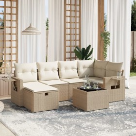 Set sofás de jardín 7 piezas y cojines ratán sintético beige von , Gartensets - Ref: Foro24-3263804, Preis: 469,06 €, Rabatt: %