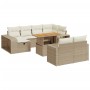 Gartensofa-Set 11-teilig mit beigen Polstern aus synthetischem Rattan von , Gartensets - Ref: Foro24-3276514, Preis: 672,17 €...