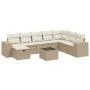 Set de sofás de jardín 9 pzas con cojines ratán sintético beige by , Garden sets - Ref: Foro24-3264524, Price: 621,63 €, Disc...