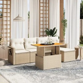 Juego de sofás jardín con cojines 6 pzas ratán sintético beige von , Gartensets - Ref: Foro24-3271730, Preis: 428,62 €, Rabat...