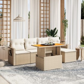 Juego de sofás jardín con cojines 6 pzas ratán sintético beige von , Gartensets - Ref: Foro24-3271730, Preis: 402,07 €, Rabat...