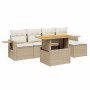Juego de sofás jardín con cojines 6 pzas ratán sintético beige de , Conjuntos de jardín - Ref: Foro24-3271730, Precio: 402,48 €