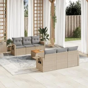 Set sofás de jardín 7 piezas y cojines ratán sintético beige by , Modular outdoor sofas - Ref: Foro24-3224456, Price: 450,37 ...
