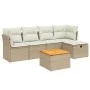 Juego de sofás jardín con cojines 6 pzas ratán sintético beige by , Garden sets - Ref: Foro24-3264712, Price: 381,66 €, Disco...