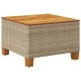 Mesa de jardín ratán sintético madera acacia beige 55x55x36 cm by , Garden tables - Ref: Foro24-365910, Price: 62,28 €, Disco...