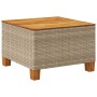 Mesa de jardín ratán sintético madera acacia beige 55x55x36 cm by , Garden tables - Ref: Foro24-365910, Price: 63,60 €, Disco...