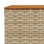 Mesa de jardín ratán sintético madera acacia beige 55x55x36 cm by , Garden tables - Ref: Foro24-365910, Price: 62,28 €, Disco...