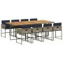 Set comedor jardín 9 pzas y cojines ratán sintético gris de , Conjuntos de jardín - Ref: Foro24-3278056, Precio: 722,67 €, De...