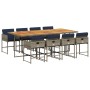 Set comedor jardín 9 pzas y cojines ratán sintético gris by , Garden sets - Ref: Foro24-3278056, Price: 583,18 €, Discount: %