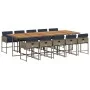 Set de comedor de jardín 11 pzas y cojines ratán sintético gris by , Garden sets - Ref: Foro24-3278068, Price: 1,00 €, Discou...
