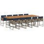 Set de comedor de jardín 11 pzas y cojines ratán sintético gris by , Garden sets - Ref: Foro24-3278068, Price: 768,83 €, Disc...