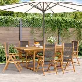 Set de comedor jardín 7 pzas polipropileno madera maciza gris by , Garden sets - Ref: Foro24-3281734, Price: 788,87 €, Discou...