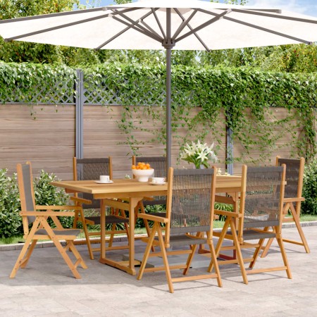 Set de comedor jardín 7 pzas polipropileno madera maciza gris by , Garden sets - Ref: Foro24-3281734, Price: 852,59 €, Discou...