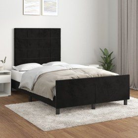 Estructura de cama sin colchón terciopelo negro 120x200 cm en Camas y somieres | Comprar online en Foro24