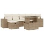 Set sofás de jardín 7 piezas y cojines ratán sintético beige by , Garden sets - Ref: Foro24-3275298, Price: 525,47 €, Discoun...