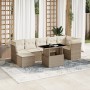 Set de sofás de jardín y cojines 8 piezas ratán sintético beige by , Garden sets - Ref: Foro24-3266748, Price: 541,63 €, Disc...