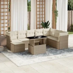 Set de sofás de jardín 9 pzas con cojines ratán sintético beige by , Garden sets - Ref: Foro24-3266788, Price: 630,47 €, Disc...