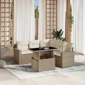 Juego de sofás jardín con cojines 6 pzas ratán sintético beige by , Garden sets - Ref: Foro24-3267268, Price: 477,21 €, Disco...