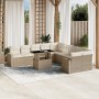 Set de sofás de jardín 11pzas con cojines ratán sintético beige von , Gartensets - Ref: Foro24-3267538, Preis: 736,02 €, Raba...