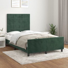 Estructura cama sin colchón terciopelo verde oscuro 120x200 cm Estructura cama sin colchón terciopelo verde oscuro 120x200 cm