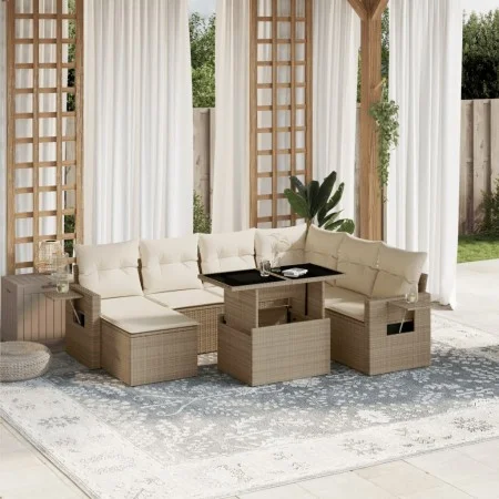 Set de sofás de jardín y cojines 8 piezas ratán sintético beige von , Gartensets - Ref: Foro24-3268068, Preis: 573,56 €, Raba...