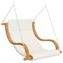 Swing chair with cream cushion curved wood teak finish by vidaXL, Garden rockers - Ref: Foro24-313941, Price: 187,54 €, Disco...