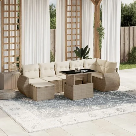 Set de sofás de jardín y cojines 8 piezas ratán sintético beige von , Gartensets - Ref: Foro24-3268688, Preis: 617,56 €, Raba...