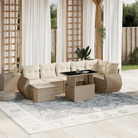 Set de sofás de jardín y cojines 8 piezas ratán sintético beige von , Gartensets - Ref: Foro24-3268688, Preis: 581,86 €, Raba...