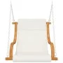 Swing chair with cream cushion curved wood teak finish by vidaXL, Garden rockers - Ref: Foro24-313941, Price: 187,54 €, Disco...