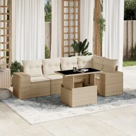 Juego de sofás jardín con cojines 6 pzas ratán sintético beige by , Garden sets - Ref: Foro24-3269148, Price: 492,47 €, Disco...
