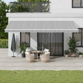 Toldo retráctil automático gris antracita y blanco 600x300 cm by , Awnings - Ref: Foro24-3310242, Price: 488,04 €, Discount: %