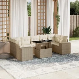 Set de sofás de jardín y cojines 8 piezas ratán sintético beige by , Garden sets - Ref: Foro24-3269038, Price: 634,84 €, Disc...