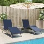 Tumbonas con mesita 2 unidades ratán sintético gris de , Tumbonas - Ref: Foro24-4002716, Precio: 312,86 €, Descuento: %