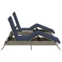 Tumbonas con mesita 2 unidades ratán sintético gris de , Tumbonas - Ref: Foro24-4002716, Precio: 312,86 €, Descuento: %