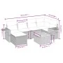 Garden sofa set with beige mixed cushions, 7 pieces, PE rattan. by , Garden sets - Ref: Foro24-3264951, Price: 429,83 €, Disc...