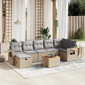 Juego de sofás jardín con cojines beige mezcla 8 pzas ratán PE by , Garden sets - Ref: Foro24-3264958, Price: 482,86 €, Disco...