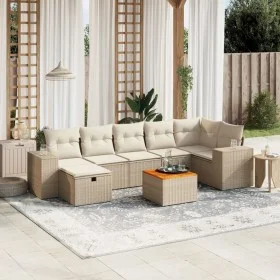 Juego de sofás de jardín con cojines beige 8 pzas ratán PE by , Garden sets - Ref: Foro24-3265181, Price: 537,26 €, Discount: %