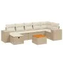 Juego de sofás de jardín con cojines beige 8 pzas ratán PE de , Conjuntos de jardín - Ref: Foro24-3265181, Precio: 536,55 €, ...