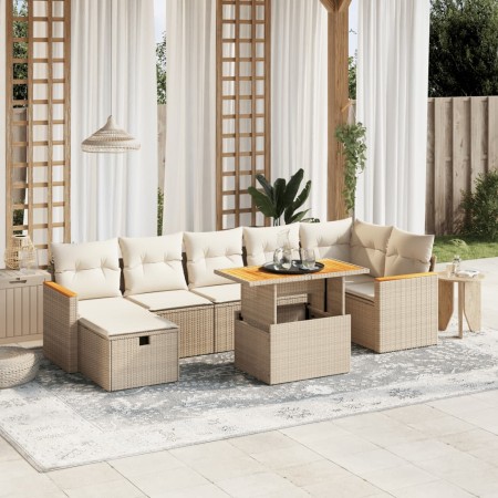 Juego de sofás de jardín con cojines beige 8 pzas ratán PE von , Gartensets - Ref: Foro24-3276047, Preis: 531,17 €, Rabatt: %