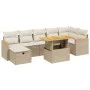 Juego de sofás de jardín con cojines beige 8 pzas ratán PE by , Garden sets - Ref: Foro24-3276047, Price: 562,11 €, Discount: %