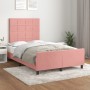 Estructura de cama sin colchón terciopelo rosa 120x200 cm