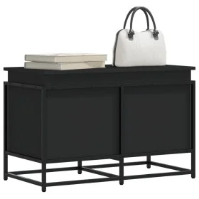 Caja almacenaje con tapa madera ingeniería negro 80x40x51,5 cm de , Cestas para almacenaje - Ref: Foro24-848799, Precio: 72,3...