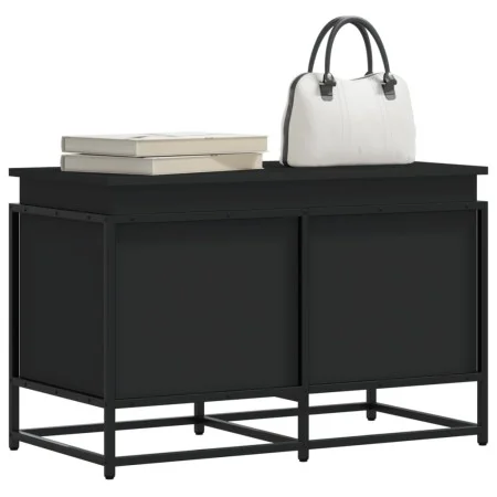 Caja almacenaje con tapa madera ingeniería negro 80x40x51,5 cm de , Cestas para almacenaje - Ref: Foro24-848799, Precio: 71,9...